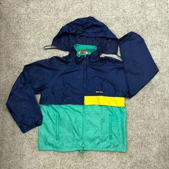 Vintage 90s Wind  River Retro Neon Colour Block Wind Breaker Men's Size M-L - Picture 1 of 16